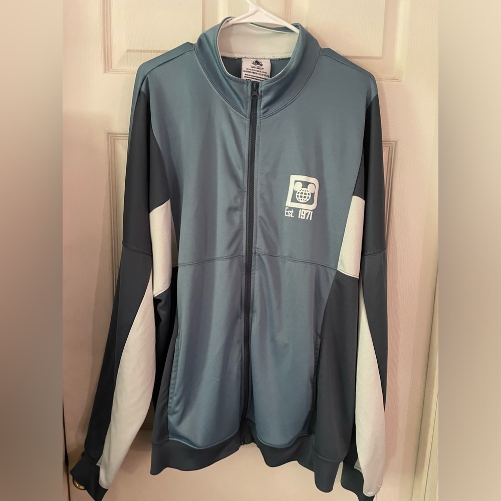 2022 Disney Parks Walt Disney World Blue Zip Track Jacket Spirit Jersey XL